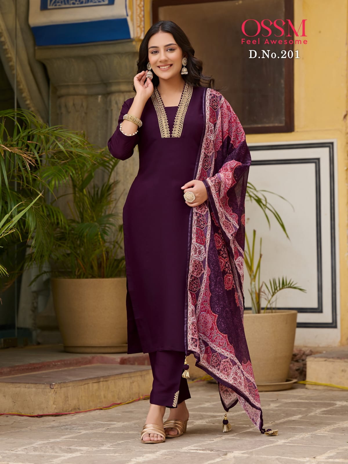 Noorie Vol 02 By Ossm Roman Silk Embroidery Kurti With Bottom Dupatta Wholesale Shop In Surat